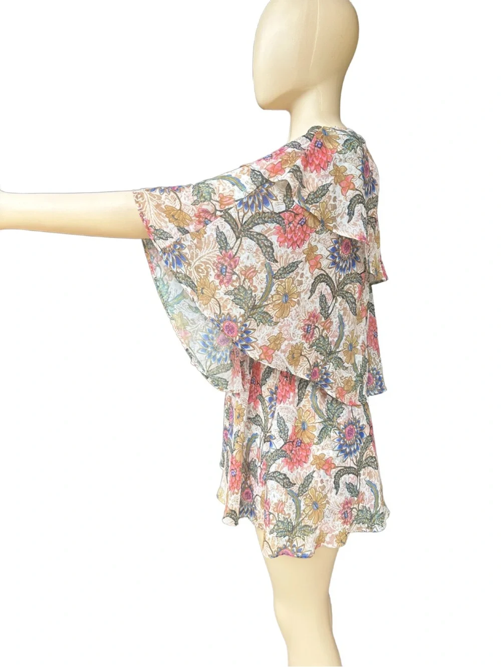 Show Me Your MuMu Women’s Floral Tiered Romper Shorts in Pink, Blue, Brown
